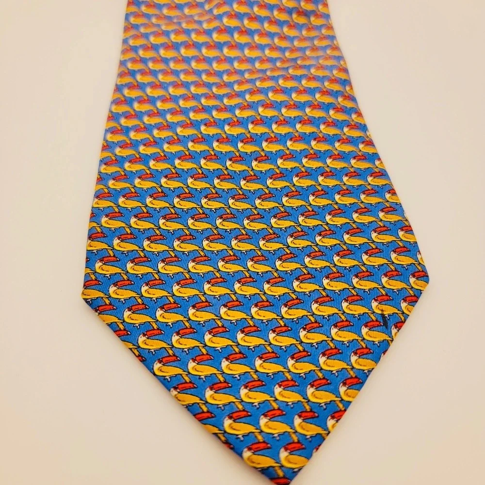 Barneys New York Novelty Necktie Silk Bird Print Business‎ Career